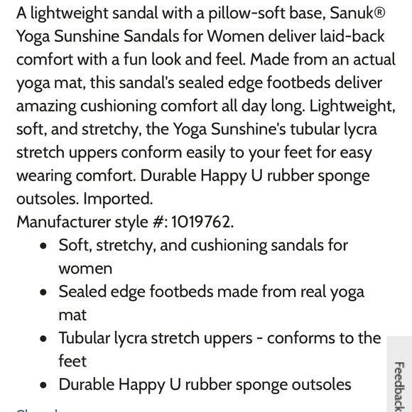 Sanuk Black Yoga Sunshine Sandals Stretch Uppers Sz 5 - Picture 8 of 8